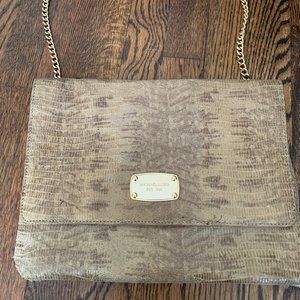 Snakeskin and Gold Hardware Michael Kors Shoulder Bag or Clutch